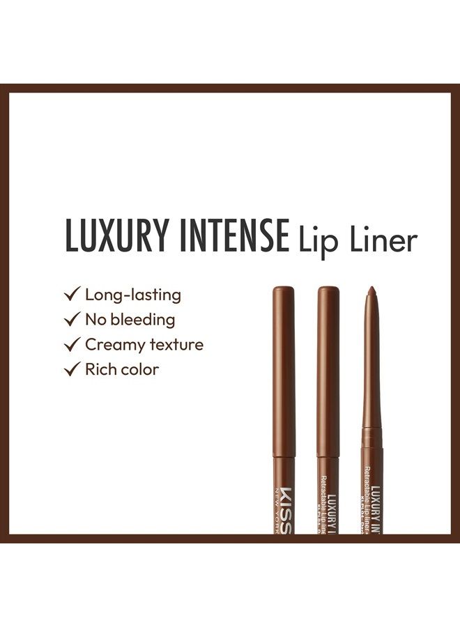 Luxury Intense Lip Liner, Long-Lasting Creamy Retractable Easy to Use Lip Liner 3PCS (Dark Brown)