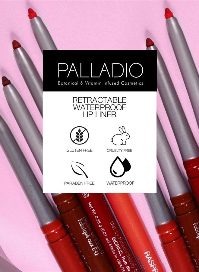 Retractable Waterproof Lip Liner High Pigmented and Creamy Color Slim Twist Up Smudge Proof Formula with Long Lasting All Day Wear No Sharpener Required, Nearly Nude