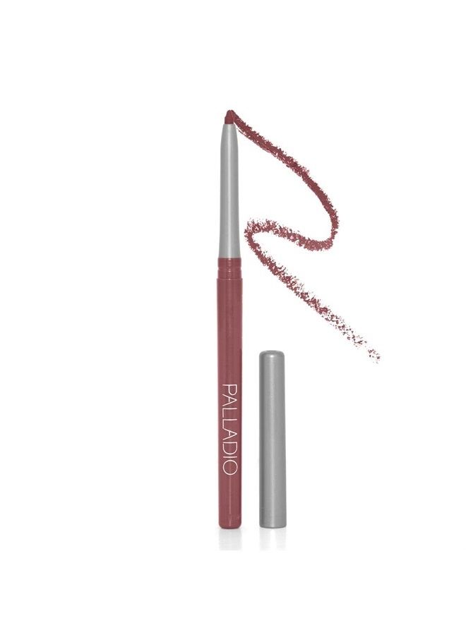 , Retractable Waterproof Lip Liner High Pigmented and Creamy Color Slim Twist Up Smudge Proof Formula with Long Lasting All Day Wear No Sharpener Required, Plum, 1 Count