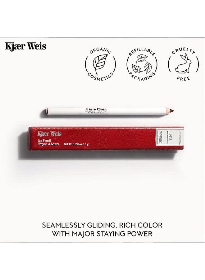 Kjaer Weis Lip Pencil. Dark Brown Lip Liner Pencil With Soft Matte Finish And Creamy Texture For Long Lasting Smudge Proof Wear. Cruelty Free Clean Makeup (Deep Iconic)