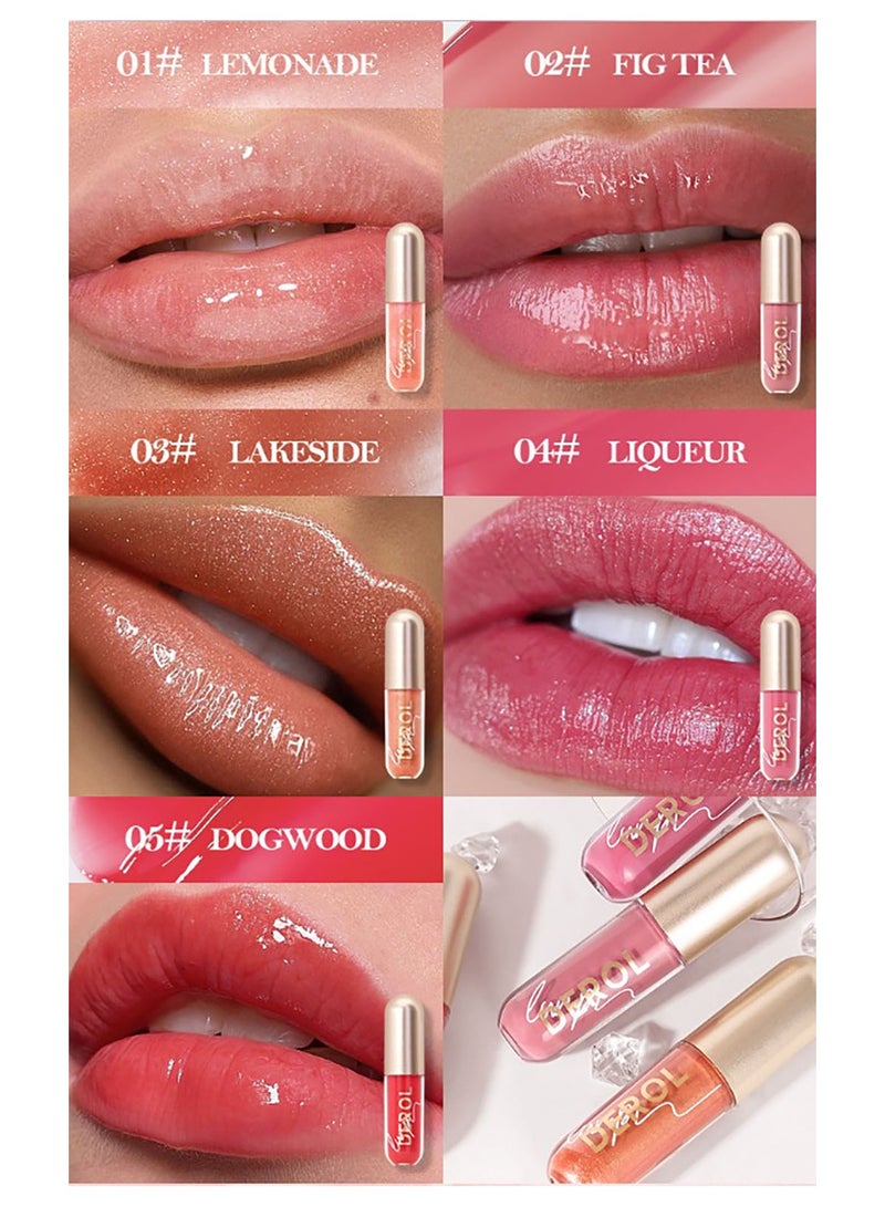 5 Piece Fairland Lake Glass Lip Gloss