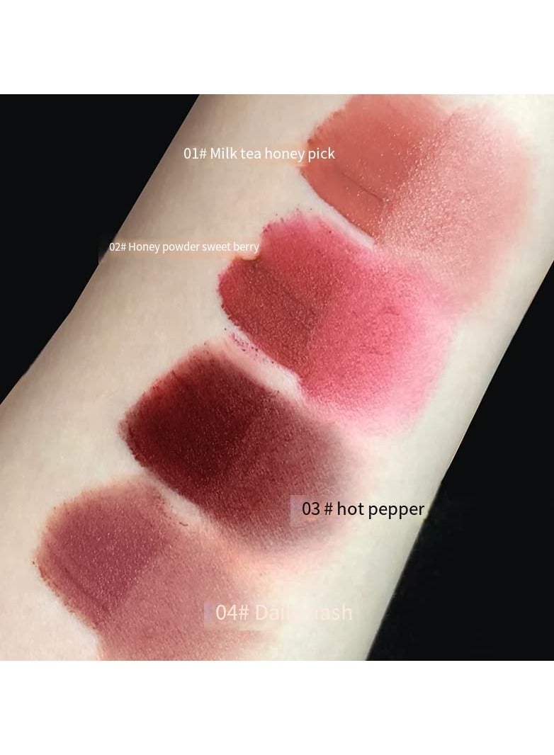 Matte Velvet Lip Gloss Velvet Fog Lip Muddy Texture Long Lasting Non-Stick Cup Waterproof Feminine Lipstick for Lips and Cheeks Cute Bear Beauty Makeup