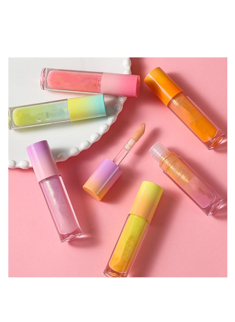 6 PCS Long Lasting Lip Oil Light Lipgloss Set, Glitter Liquid Lip Gloss, Non Sticky, Hydrating Lip Oils With a High Shine Glossy Finish