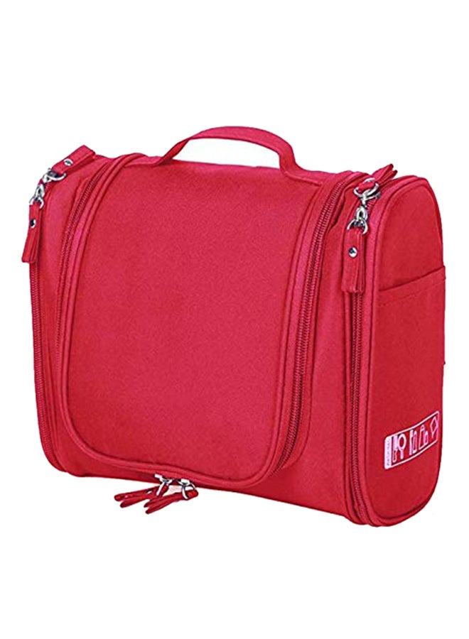 Waterproof Multifunctional Toiletry Makeup Wash Bag With Hook Red