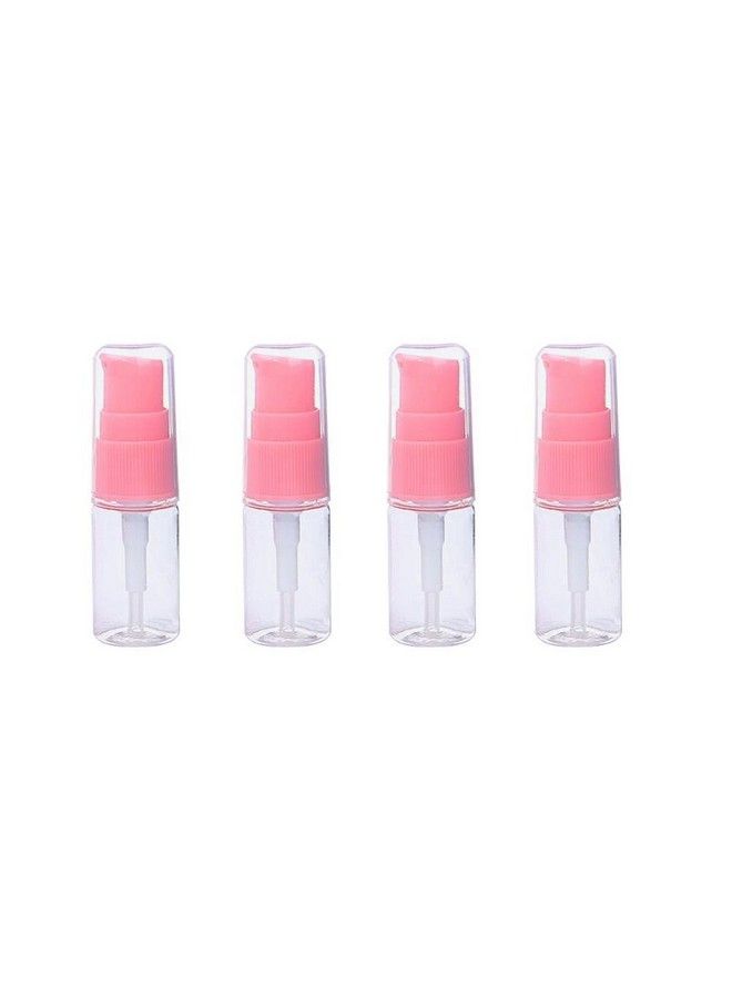 12Pcs 10Ml 0.34Oz Portable Empty Refillable Clear Plastic Lotion Pump Bottle With Pink Press Pump Head Cosmetic Makeup Face Cream Lotion Emulsion Sample Packing Container Vial Jars