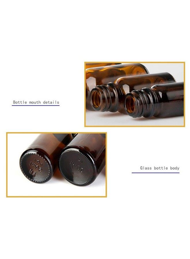 3Pcs 50Ml Empty Refillable Amber Glass Roll On Bottles Essential Oil Roller Bottles With Stainless Steel Roller Ball And Black Cap Attar Bottle For Essential Oils Aromatherapy Lip Gloss Balms