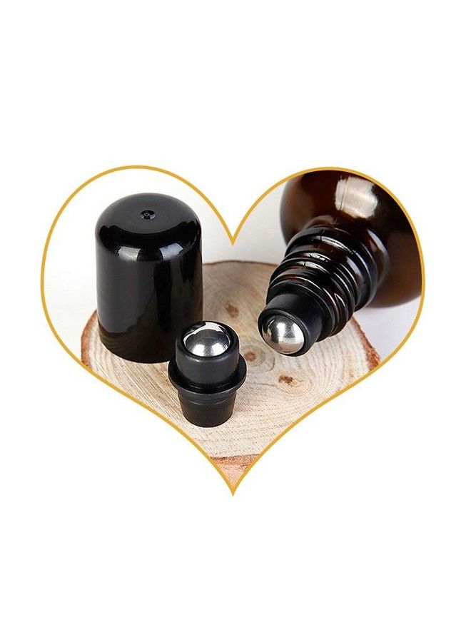 3Pcs 50Ml Empty Refillable Amber Glass Roll On Bottles Essential Oil Roller Bottles With Stainless Steel Roller Ball And Black Cap Attar Bottle For Essential Oils Aromatherapy Lip Gloss Balms