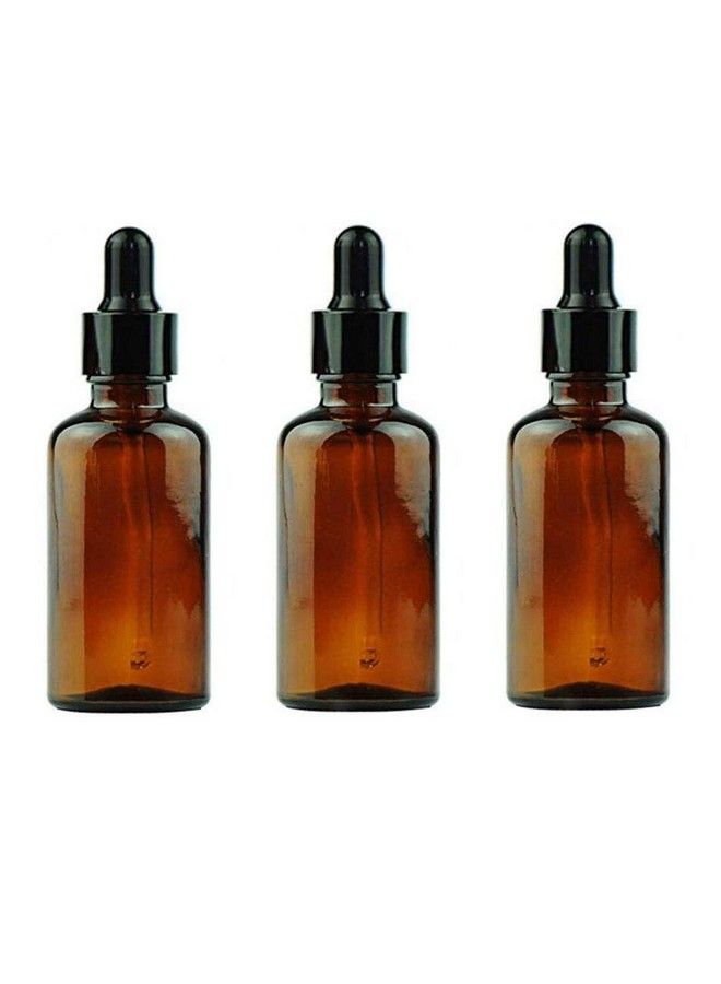 3Pcs 100Ml/3.4Oz Amber Glass Empty Refillable Dropper Bottles With Rubber Head And Internal Dropper Essential Oil Containers Cosmetic Sample Vials Dispensers For Aromatherapy Massage Oil Storage