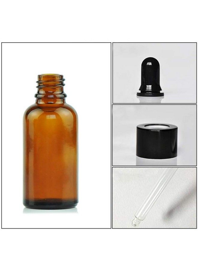 3Pcs 100Ml/3.4Oz Amber Glass Empty Refillable Dropper Bottles With Rubber Head And Internal Dropper Essential Oil Containers Cosmetic Sample Vials Dispensers For Aromatherapy Massage Oil Storage