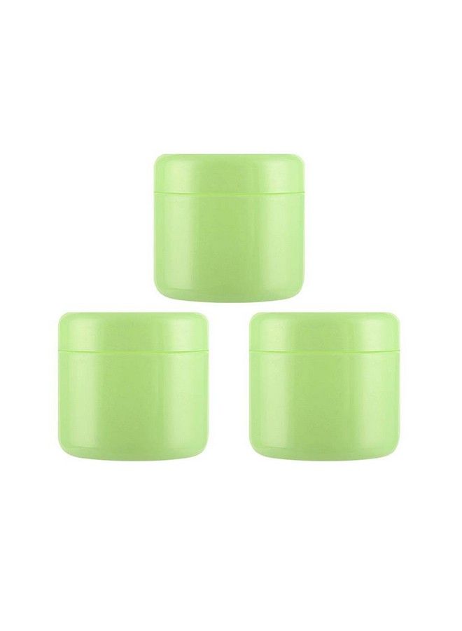 3Pcs 150Ml/5Oz Green Ps Empty Refillable Leakproof Cosmetic Jars With Liners Dome Lid Facial Body Cream Pots Tins Boxes Cases Containers Dispense Sample Bottle For Cosmetic Cream Lotion Storage