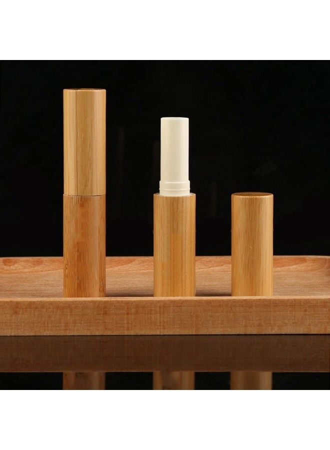 3 Pcs 3Ml Empty Refillable Bamboo Lipstick Tubes Diy Lip Balm Tube Dispenser Containers Chapstick Slim Wax Tube Pipe Cosmetic Holder For Women Girls
