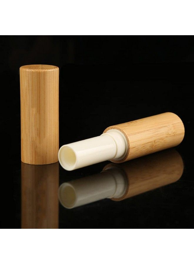 3 Pcs 3Ml Empty Refillable Bamboo Lipstick Tubes Diy Lip Balm Tube Dispenser Containers Chapstick Slim Wax Tube Pipe Cosmetic Holder For Women Girls