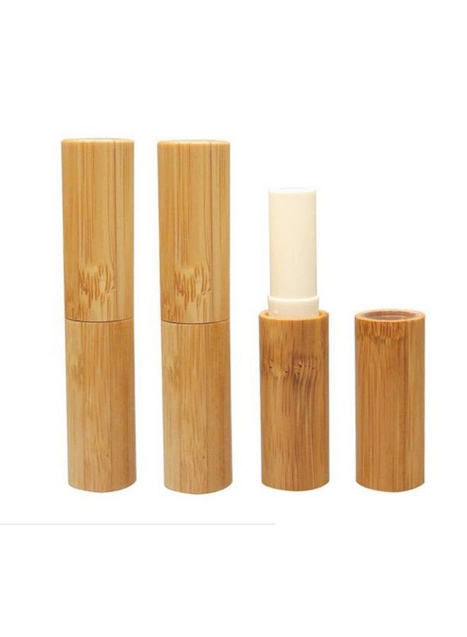 3 Pcs 3Ml Empty Refillable Bamboo Lipstick Tubes Diy Lip Balm Tube Dispenser Containers Chapstick Slim Wax Tube Pipe Cosmetic Holder For Women Girls