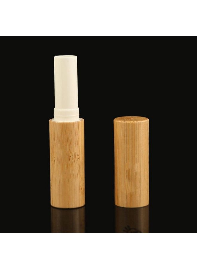 3 Pcs 3Ml Empty Refillable Bamboo Lipstick Tubes Diy Lip Balm Tube Dispenser Containers Chapstick Slim Wax Tube Pipe Cosmetic Holder For Women Girls