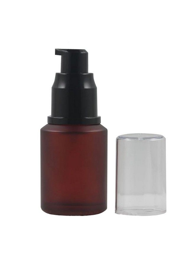 2Pcs 60Ml/2Oz Wine Red Empty Refillable Glass Lotion Vial Pump Bottle Jars With Plastic Pressure Pump Head Top Cosmetic Sample Travel Packing Storage Containers For Emulsion Essence Massage Oil