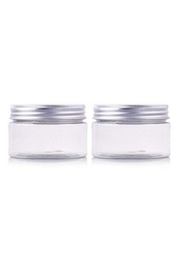 6Pk (100Ml/3.4Oz) Clear Empty Beauty Care Skin Cream Jar Pot With Aluminium Screw Cap Dispenser Containers Refillable Travel Makeup Sample Vials Bottle For Eye Facial Body Essence Essential Oil