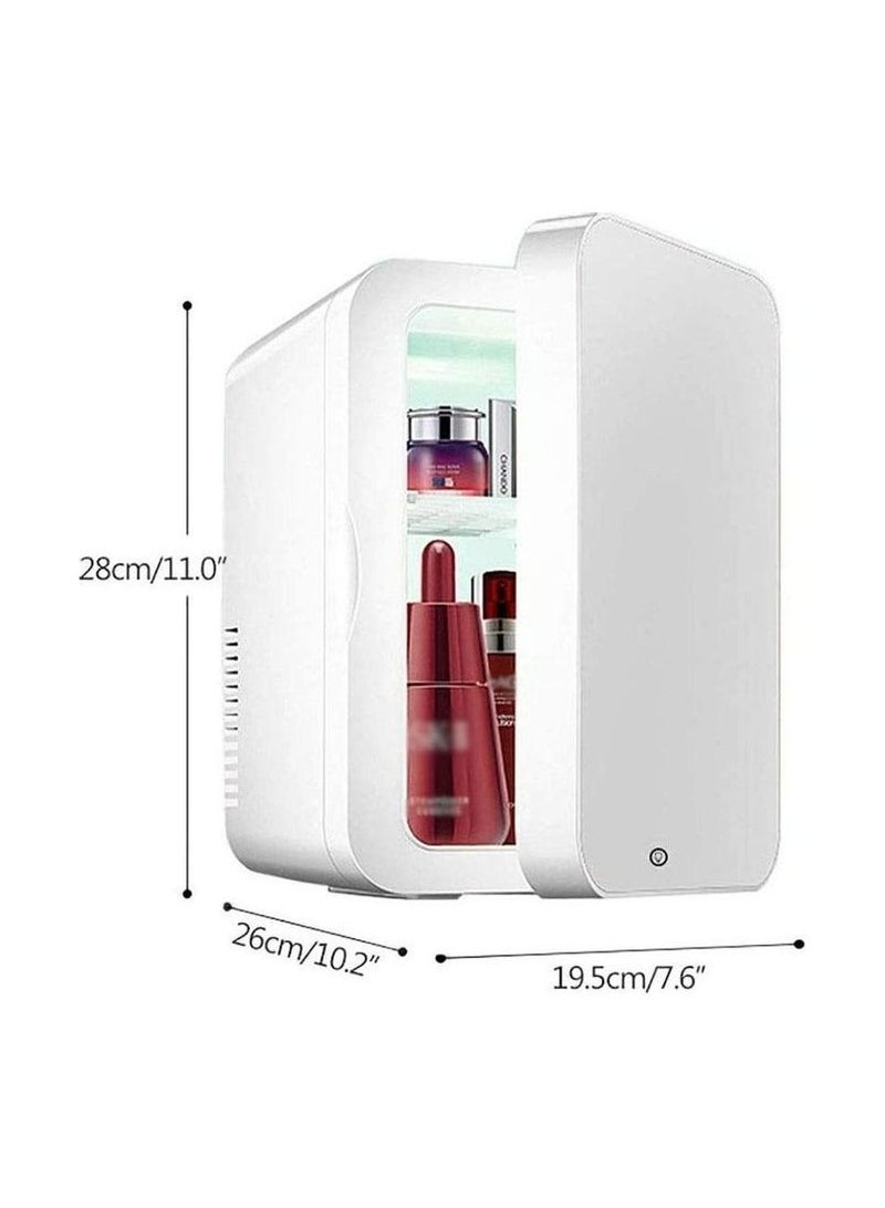 Mini Beauty Fridge with Mirror,Cooler and Warmer,Compact Fridge for Skincare,Makeup,Bedroom,Bathroom,Office,Food and Drink