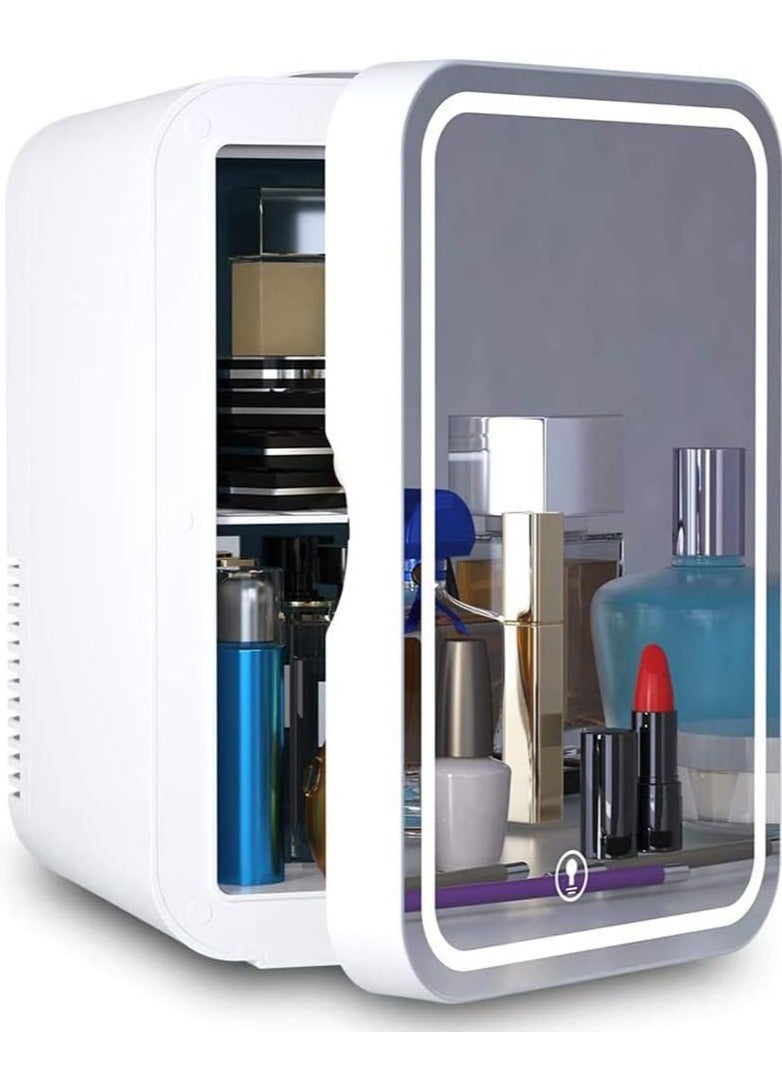 Mini Makeup Beauty Fridge 8L Portable Cosmetic Refrigerator Makeup Mirror Skin Care Fridge with LED Light