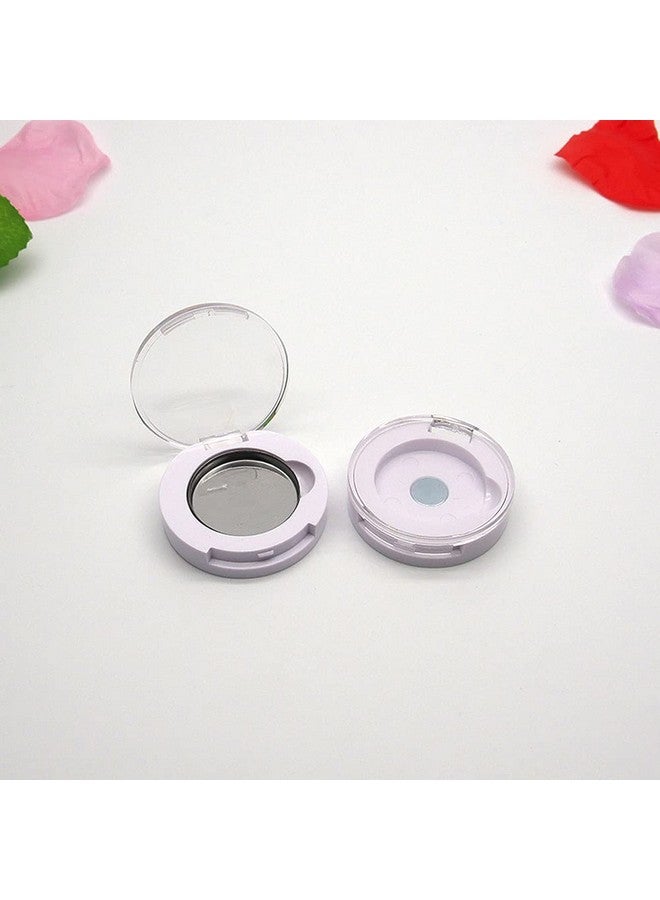 4Pcs Small Round Eyeshadow Box Replacement Empty Box Case Diy Refillable Magnet Makeup Eyeshadow Powder Blush Lipstick Subpacking Containers For Women Daily And Travel Use