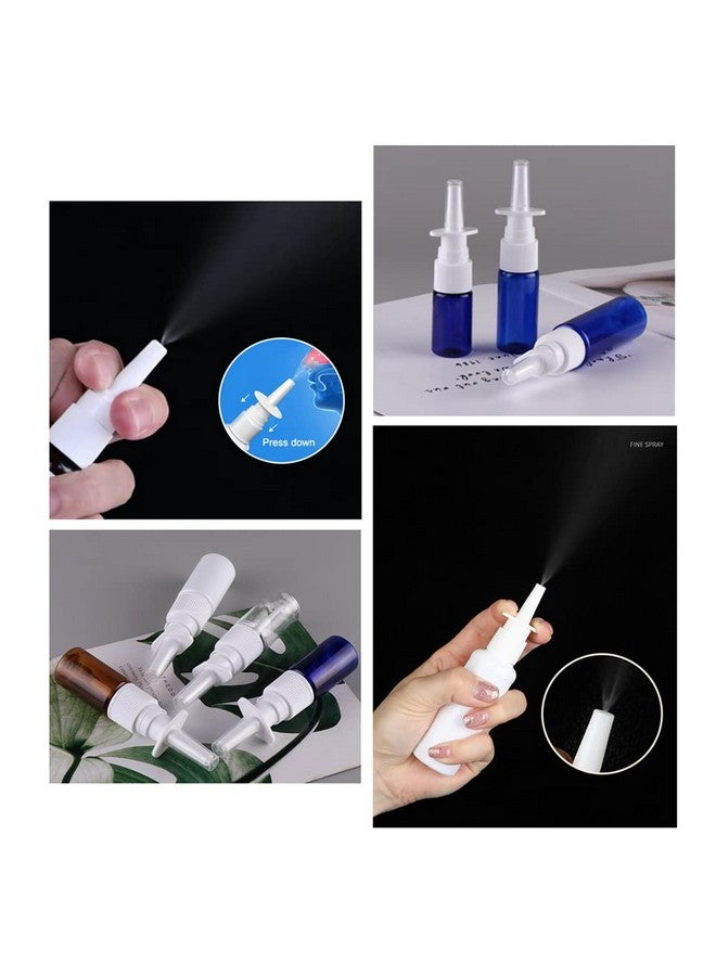 6Pcs 10Ml 0.34Oz Empty Glass Nasal Spray Bottles Cosmetic Fine Mist Sprayers Dispensing Cleanser Container Travel Size Container For Saline Nasal Spray Wash Perfumes (Blue)