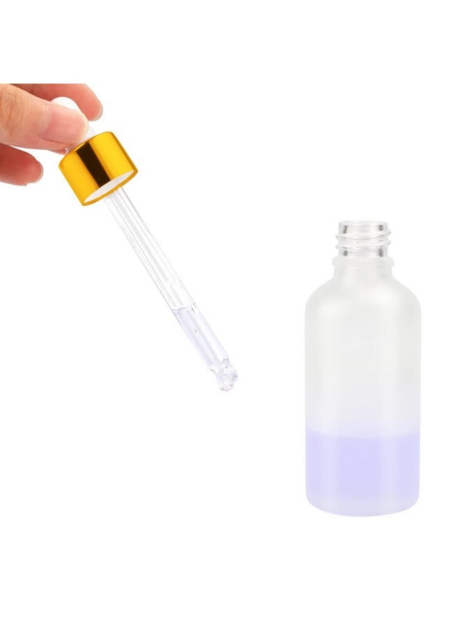 6 Packfrosted Glass Dropper Bottle For Essential Oilsempty Glass Liquid Holder With Glass Eye Droppergolden Caps Travel Perfume Cosmetic Containerpipette&Funnel Included (15Ml0.5 Fl Oz)