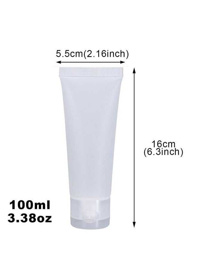 6 Pcs 100Ml 3.38Oz Reusable Empty Plastic Squeeze Bottles With Flip Cap Travel Size Soft Tubes Bottle Makeup Toiletry Cosmetic Containers For Facial Cleaning Shampoo Essence