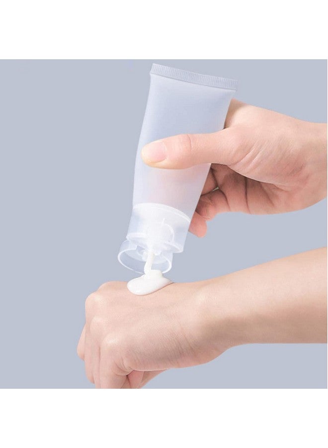 6 Pcs 100Ml 3.38Oz Reusable Empty Plastic Squeeze Bottles With Flip Cap Travel Size Soft Tubes Bottle Makeup Toiletry Cosmetic Containers For Facial Cleaning Shampoo Essence