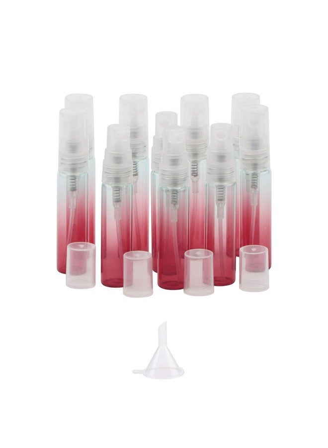 10Pcs Sample Spray Bottles Set 5Ml Empty Glass Spray Bottles With Funnel Small Fine Mist Atomizer Sprayer Vials For Essential Oils Perfume Red Gradient