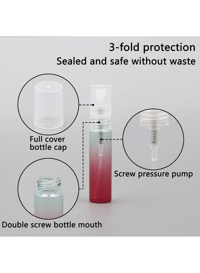 10Pcs Sample Spray Bottles Set 5Ml Empty Glass Spray Bottles With Funnel Small Fine Mist Atomizer Sprayer Vials For Essential Oils Perfume Red Gradient