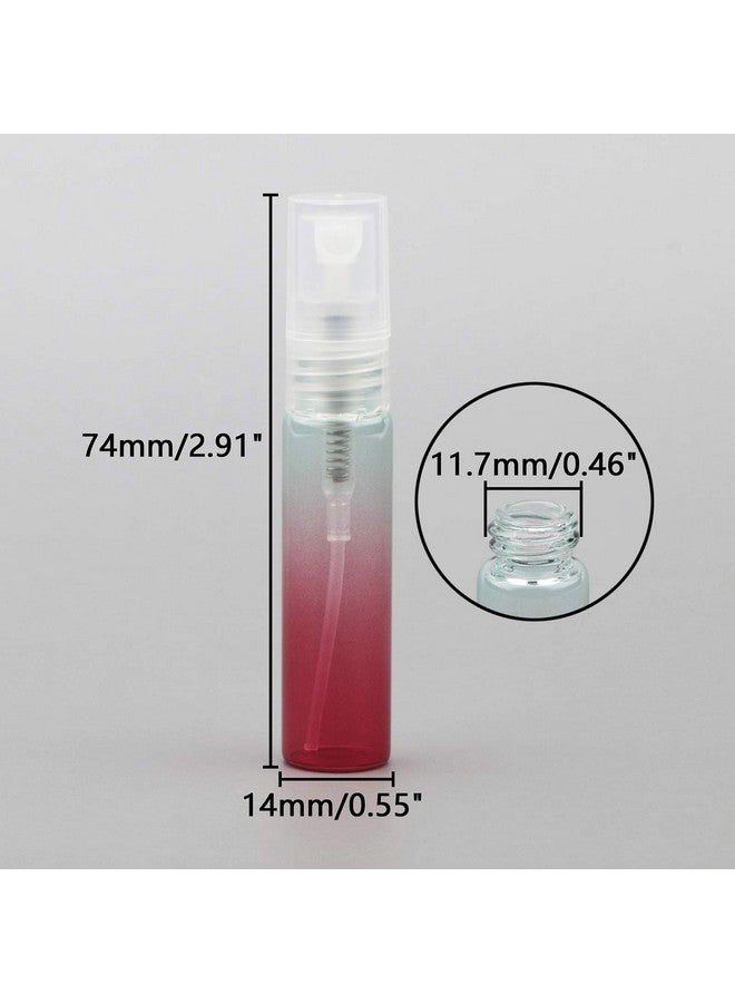 10Pcs Sample Spray Bottles Set 5Ml Empty Glass Spray Bottles With Funnel Small Fine Mist Atomizer Sprayer Vials For Essential Oils Perfume Red Gradient