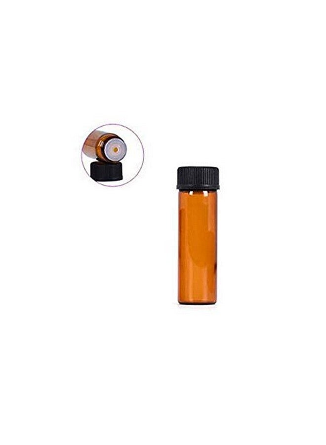 24 Pcs Mini Brown Glass Essential Oil Bottle With Black Screw Cover And Orifice Reducer Makeup Sample Vial Sub Packing Storage Portable For Travel (5Ml0.17Oz)