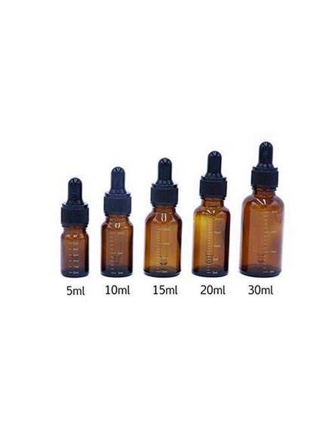 6Pcs 15Ml0.5Oz Amber Glass Empty Graduated Refillable Dropper Bottles With Rubber Head And Internal Dropper Essential Oil Containers Cosmetic Sample Vials Dispensers For Aromatherapy