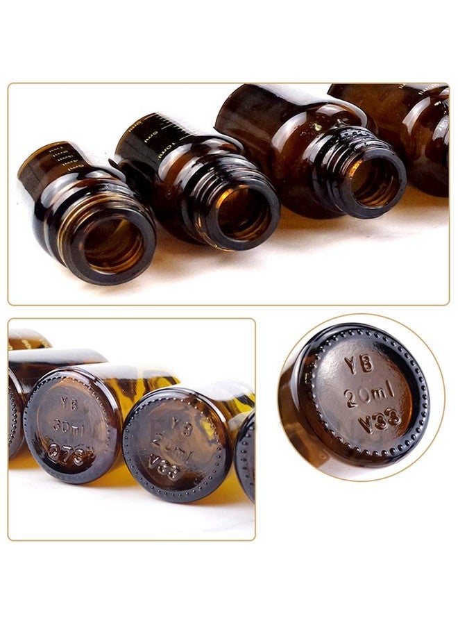 6Pcs 15Ml0.5Oz Amber Glass Empty Graduated Refillable Dropper Bottles With Rubber Head And Internal Dropper Essential Oil Containers Cosmetic Sample Vials Dispensers For Aromatherapy