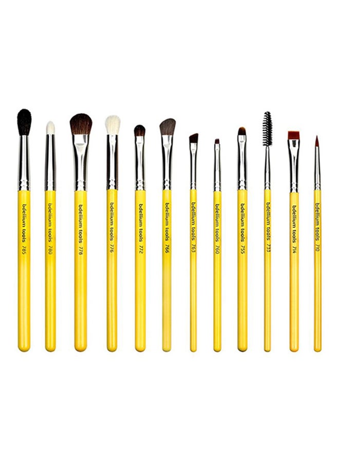 12-Piece Travel Line Eyes Brush Set Yellow