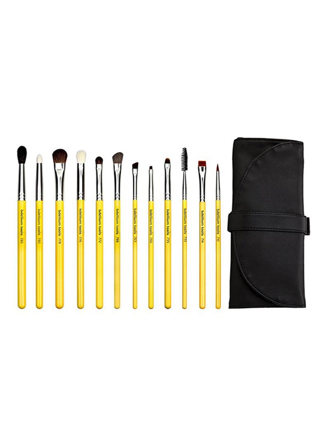 12-Piece Travel Line Eyes Brush Set Yellow