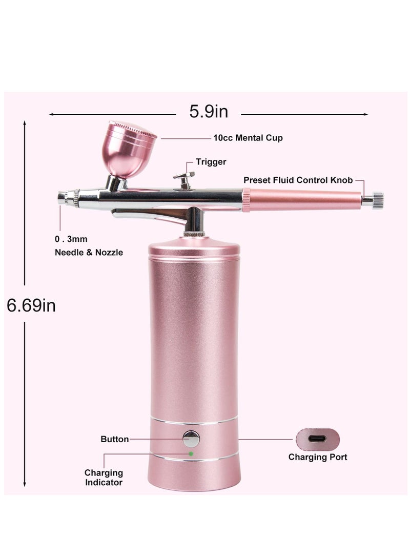 Rechargeable Wireless Air Brush Compressor Automatic Handheld Air Brush Gun Air Brush Set Portable Wireless Air Brush for Hairdressing Nail Art Cake Decoration Make-up Model Painting