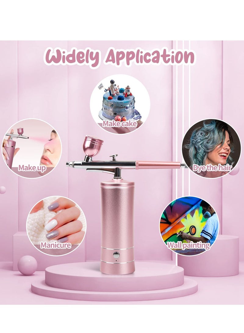 Rechargeable Wireless Air Brush Compressor Automatic Handheld Air Brush Gun Air Brush Set Portable Wireless Air Brush for Hairdressing Nail Art Cake Decoration Make-up Model Painting