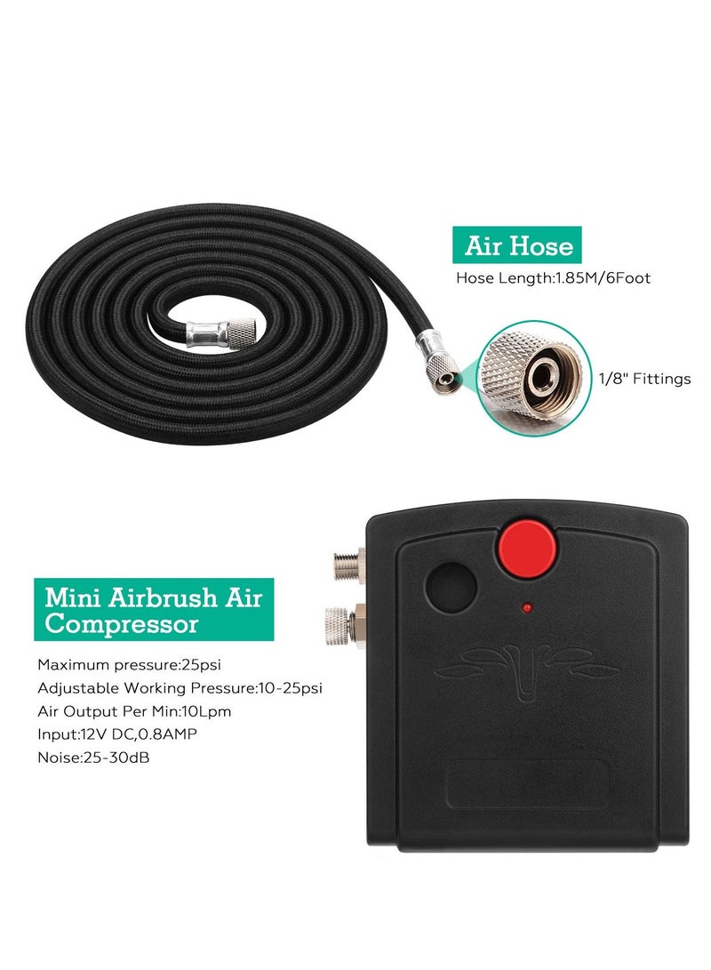 Airbrush Mini Airbrush with Air Compressor Portable Airbrush Kit for Cake Decorating Craft Tools Makeup Painting and Nail Art