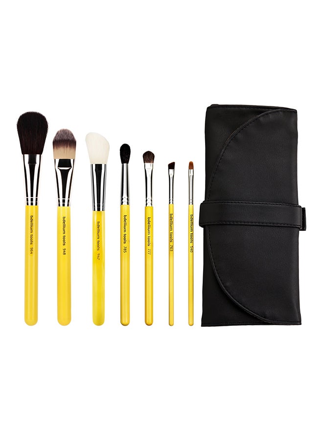 7-Piece Studio Line Basic Makeup Brush Set Yellow/Black