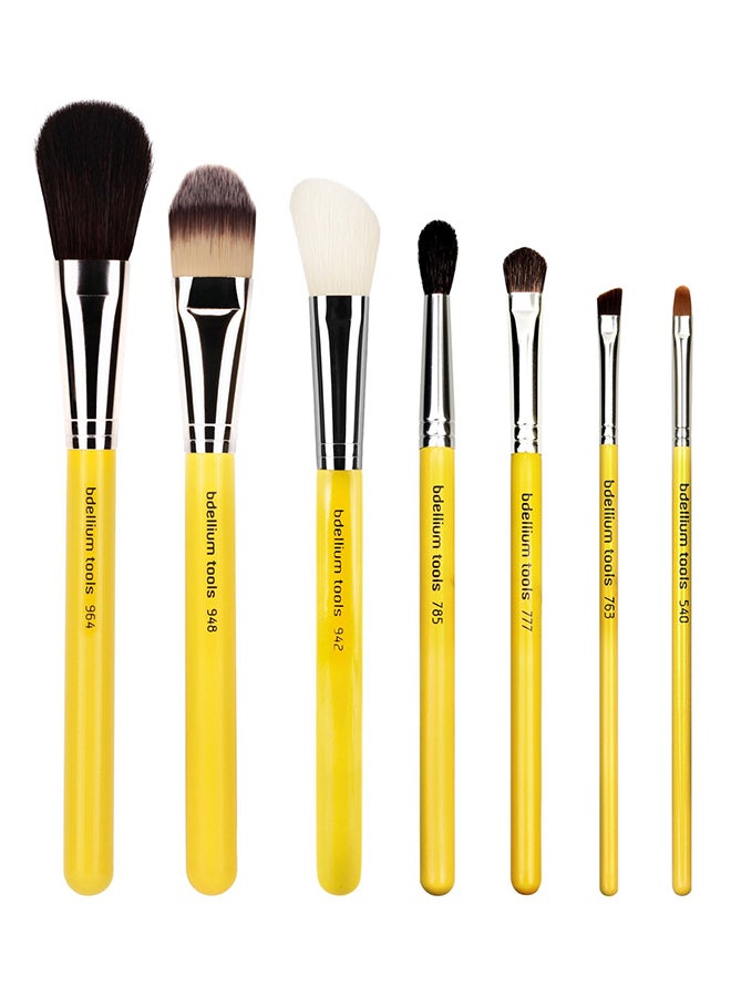 7-Piece Studio Line Basic Makeup Brush Set Yellow/Black