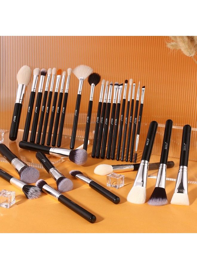 30Pcs Professional Makeup Brush Set Original Naturalsynthetic Kabuki Foundation Face Powder Highlighter Contour Eye Shadow Eyebrow Eyeliner Makeup Tools Kit (Classic Black)