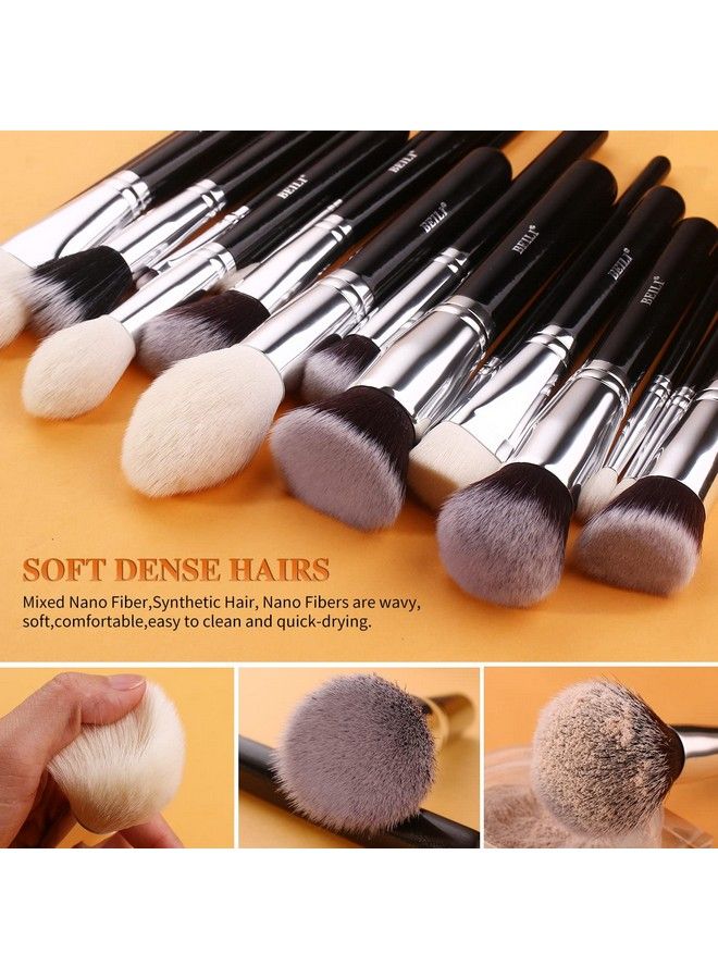 30Pcs Professional Makeup Brush Set Original Naturalsynthetic Kabuki Foundation Face Powder Highlighter Contour Eye Shadow Eyebrow Eyeliner Makeup Tools Kit (Classic Black)…