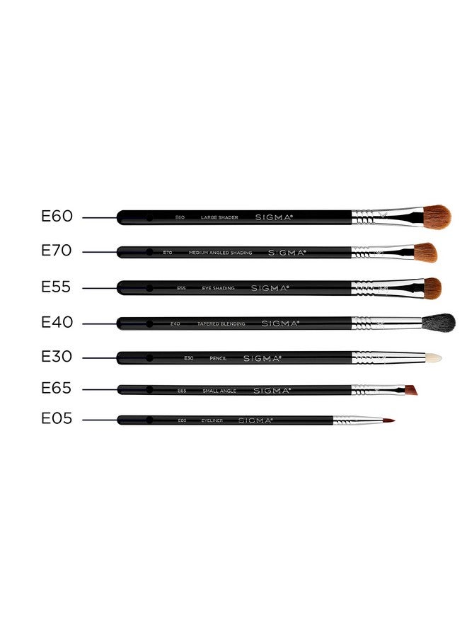 Basic Eye Makeup Brush Set Classic Eye Makeup Brushes With Premium Fibers And Sleek Durable Handles For Eyeliner Eyeshadow & Eyebrows Includes 7 Black Makeup Brushes