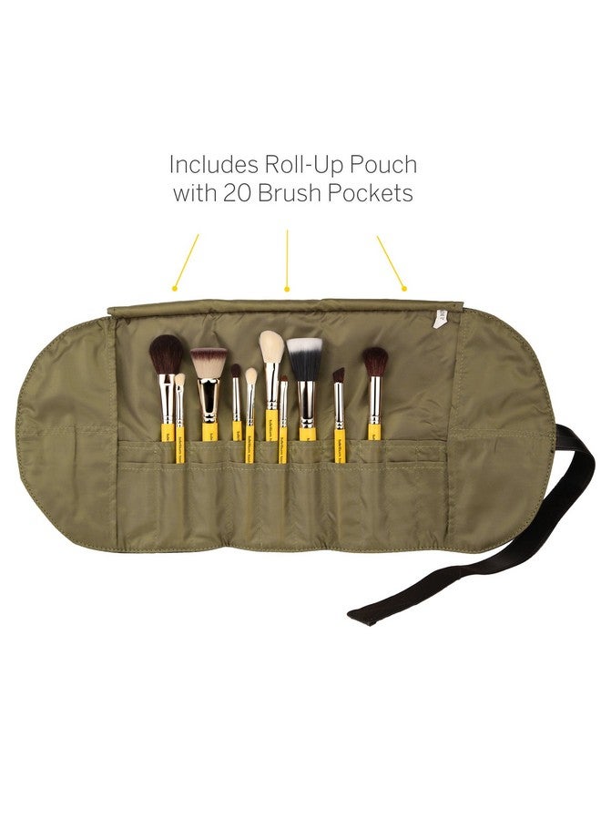 Professional Makeup Brush Studio Seriesmineral 10Pc. Brush Set With Rollup Pouch