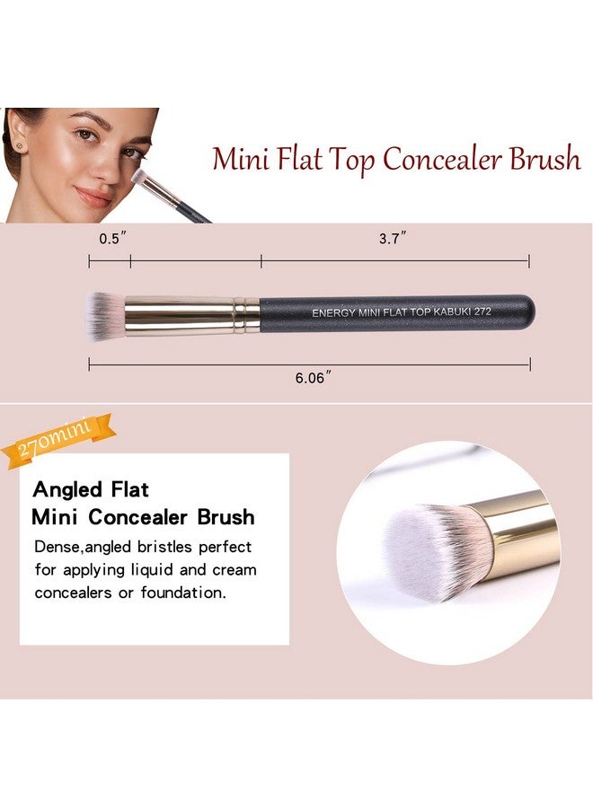 Concealer Brush Set Professional Angle Under Eye Concealer Brushes Flat Top Perfect For Eye Concealer Foundation Blending Liquid Cream Or Flawless Powder Cosmetics Buffing Stippling