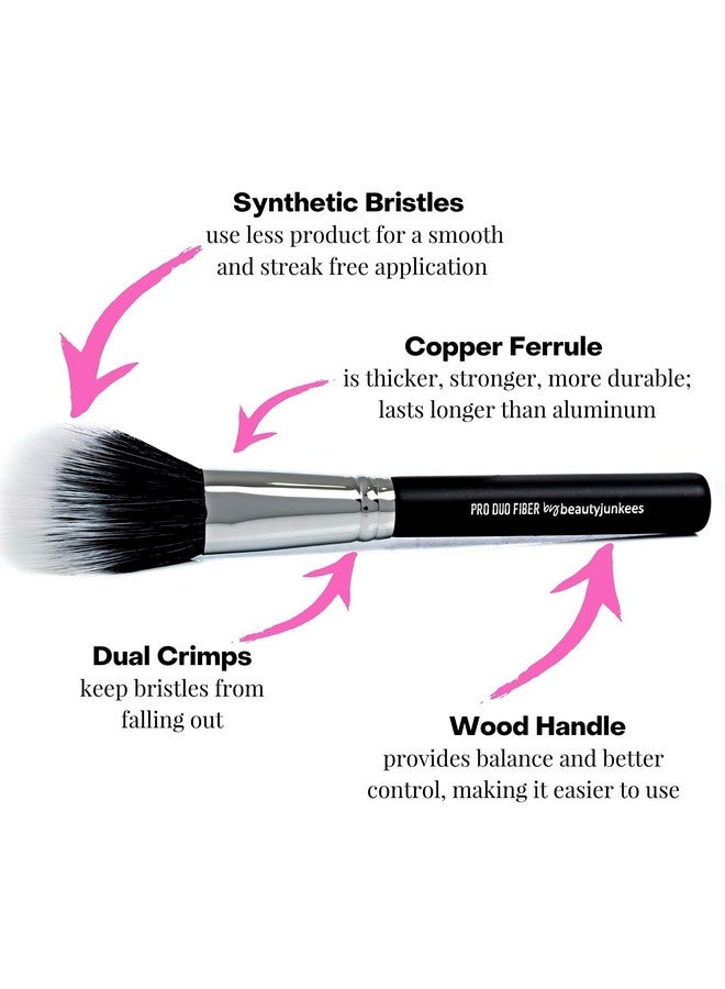 Domed Blush Bronzer Brushbeauty Junkees Duo Fiber Contour Brush For Contouring Sculpting Highlighting Blending Buffing With Powder Cream Liquid Cosmetics Synthetic Vegan Makeup Brushes