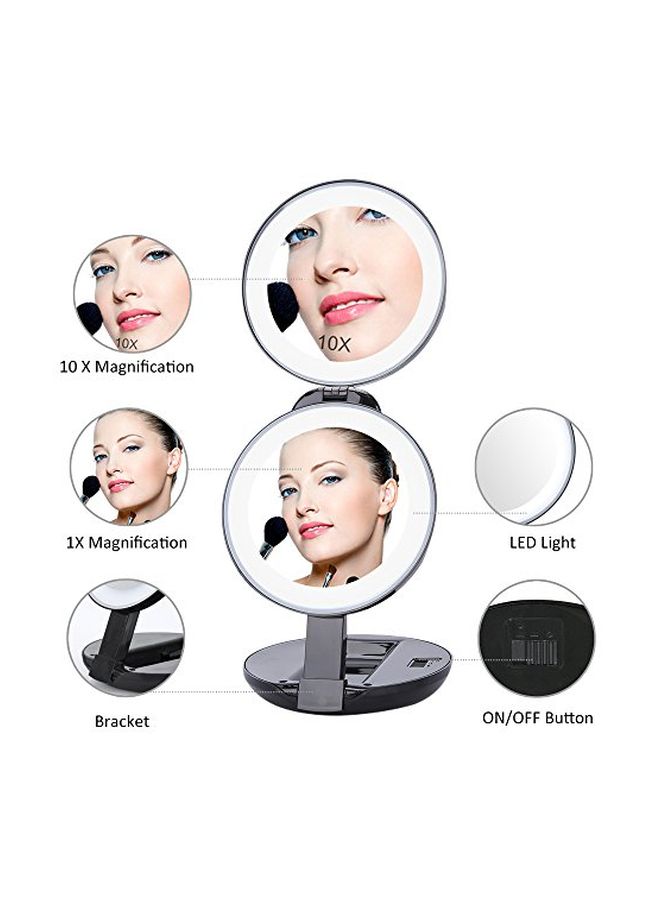 Double Sided LED Makeup Mirror Black