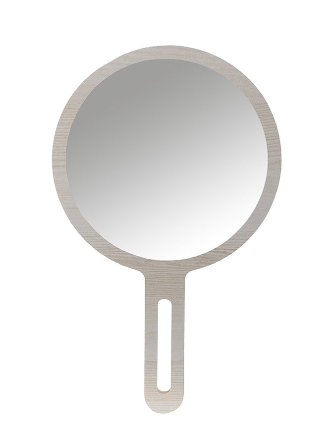 Wooden Handle Makeup Mirror Grey