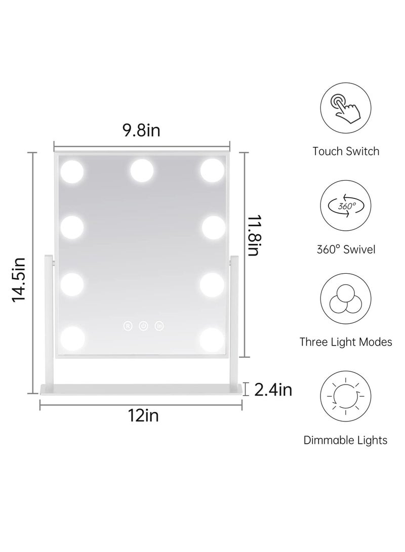 Hollywood Vanity Mirror with Dimmable LED Bulbs 3 Color Modes and Touch Control