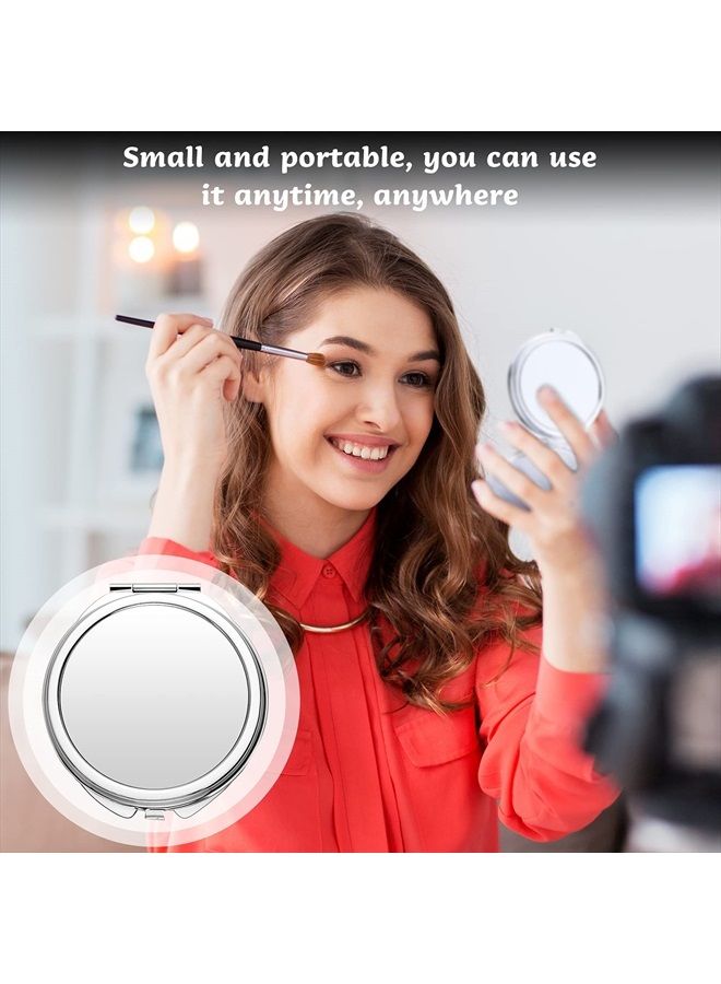 6 Pieces Sublimation Pocket Makeup Mirror Sublimation Metal Compact Mirror Sublimation Travel Makeup Mirror for Women Men Home Travel Use